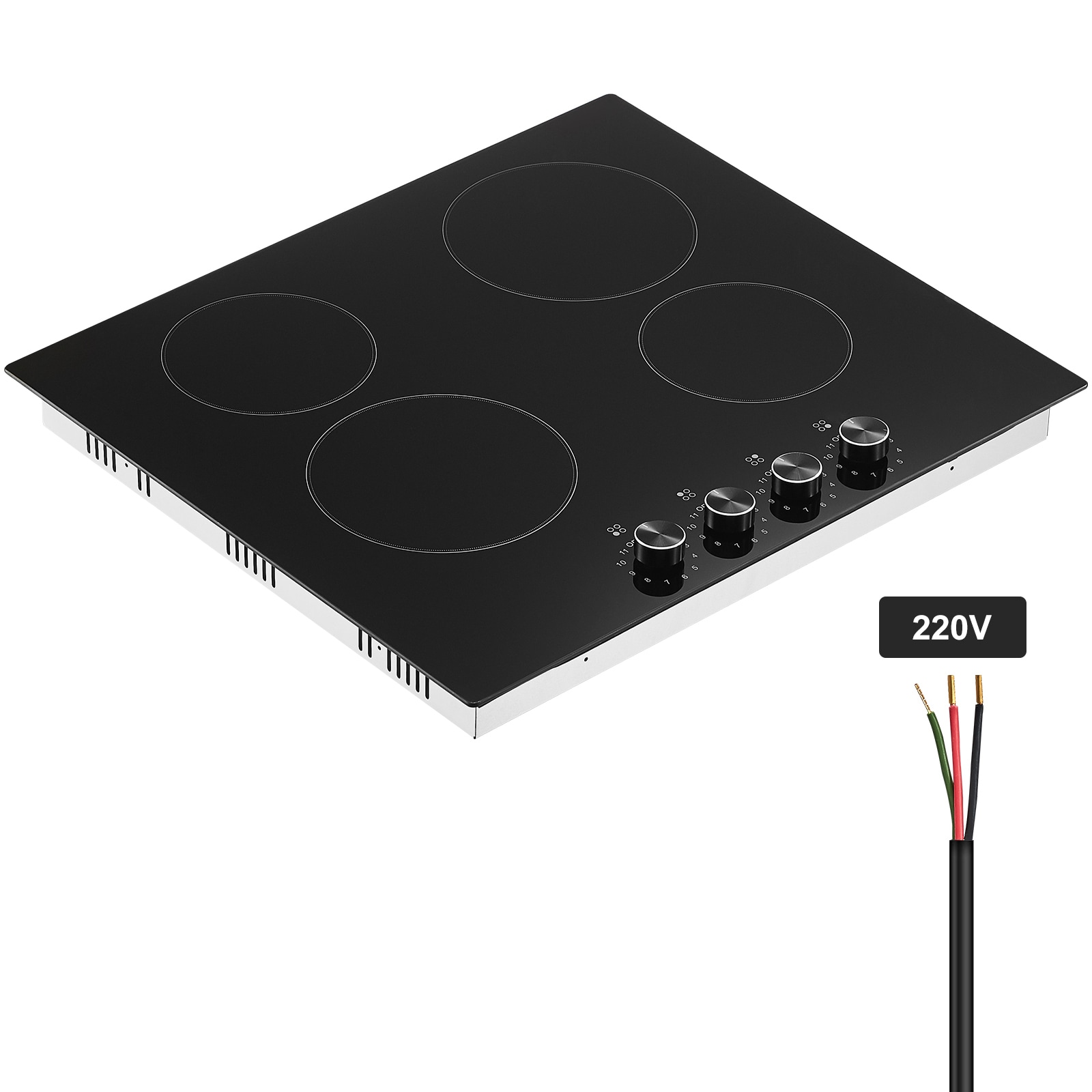Built-in Electric Cooktop Radiant Ceramic Cooktop 4 Burners 23.2x20.5 Inch_voghion.com